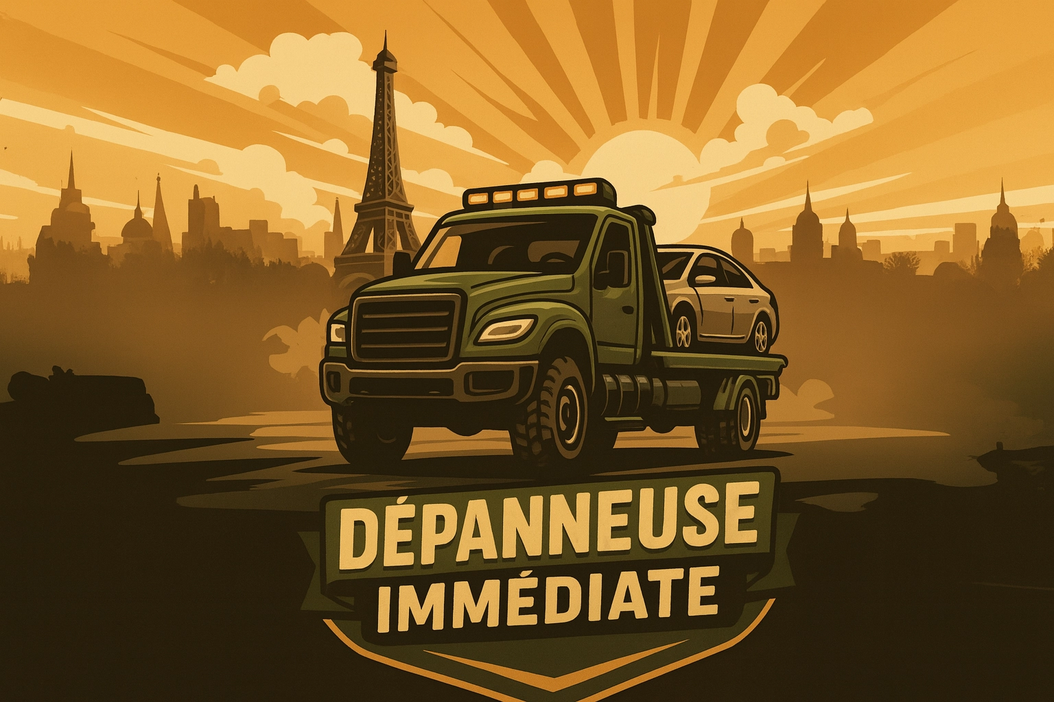 Dépanneuse immédiate Fast Depann pour intervention urgente 24h/24 en Île-de-France